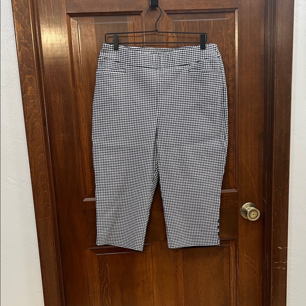 Chico's Black and White Checkered Trousers